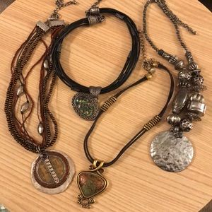 Lot of 4 Chico’s Mixed Media Necklaces